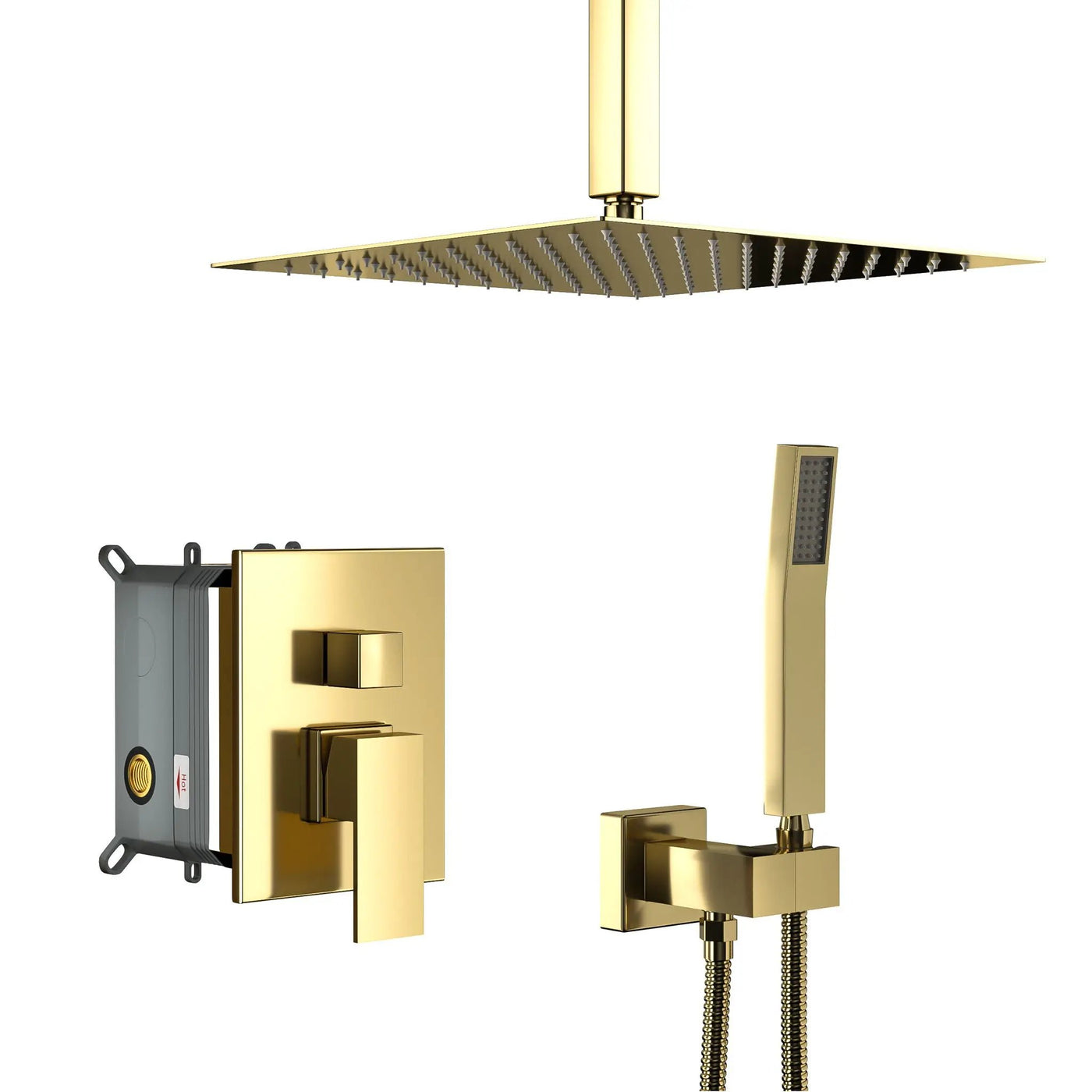 Dual Shower Head System With Ceiling Mount And Rough In Valve by HouseOfZazla