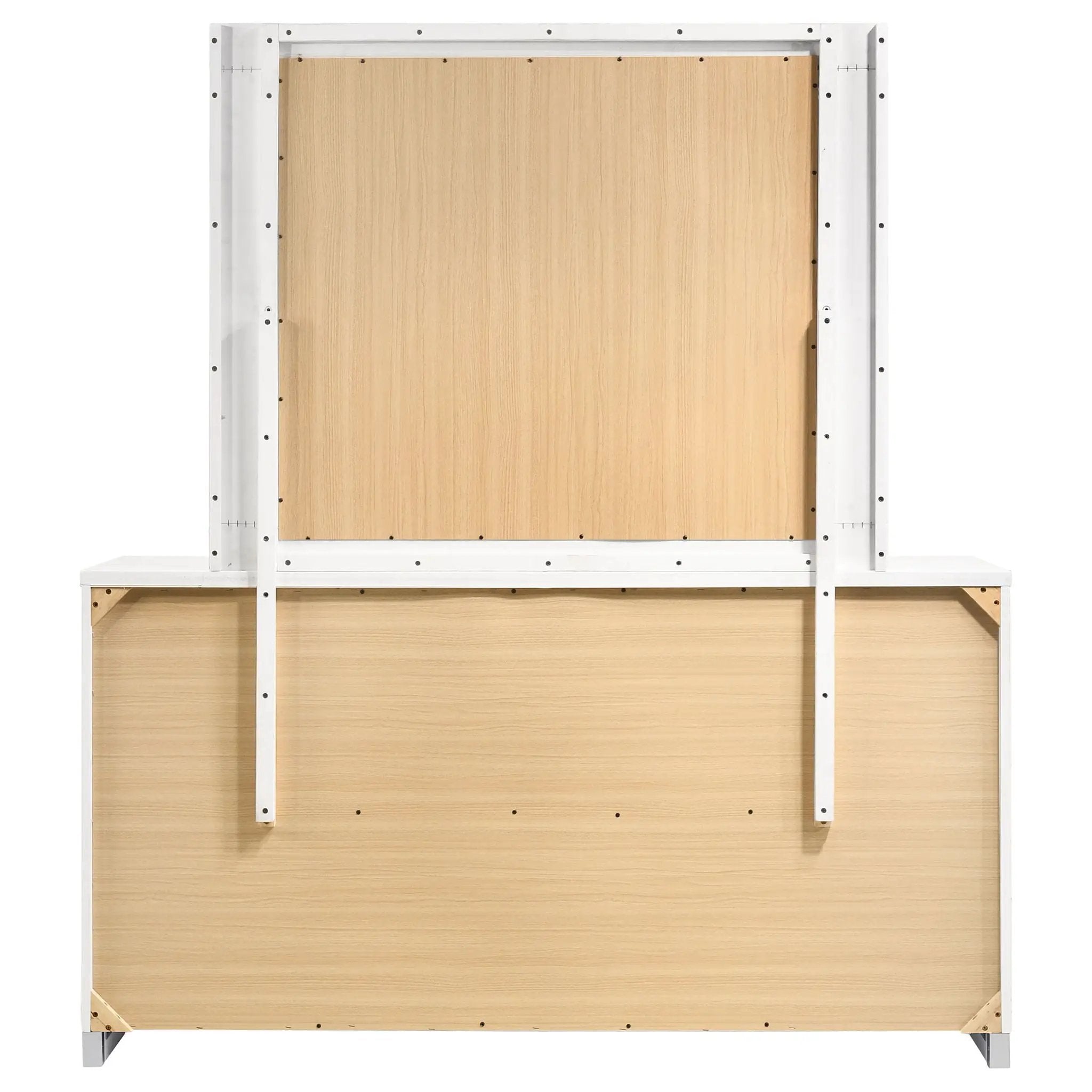 Felicity 6-drawer Wood Dresser with Mirror White High Gloss by Unique Piece Furniture
