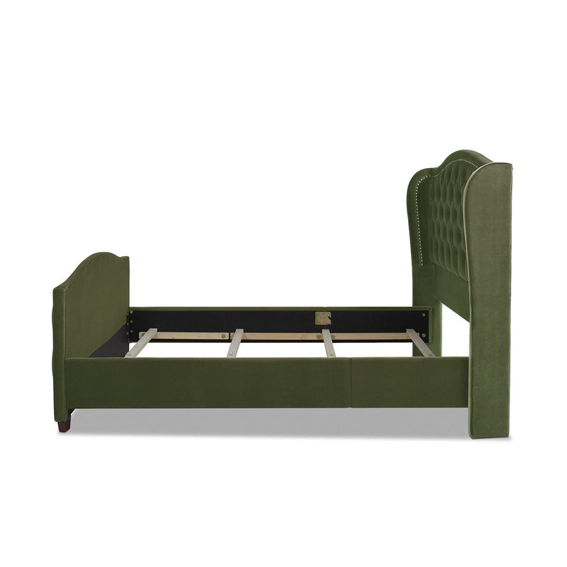 Marcella - Upholstered Shelter Headboard Bed Set by HouseOfZazla