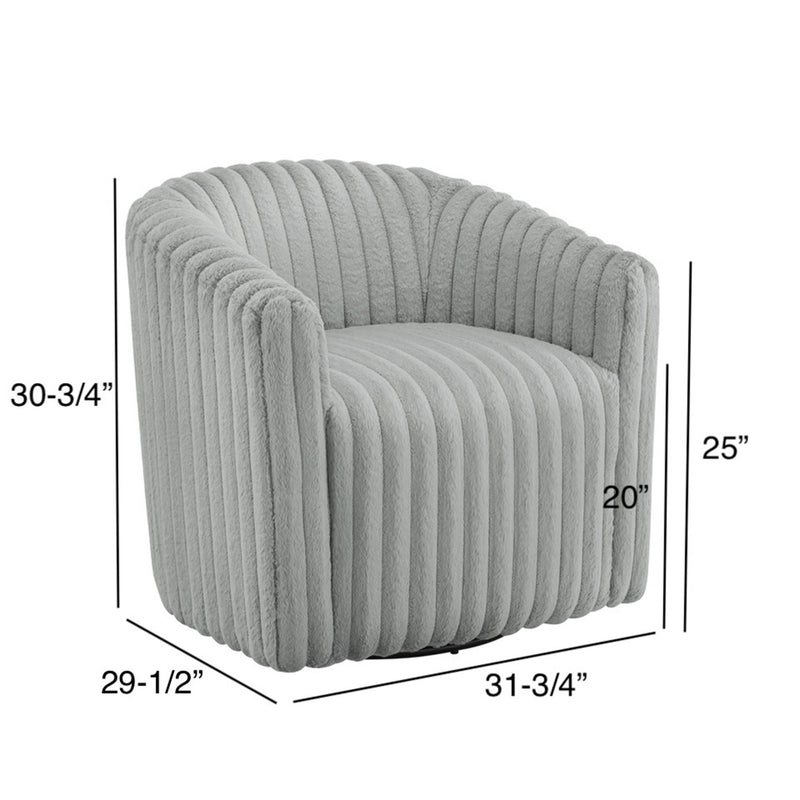 Alexa - Barrel Swivel Chair - Gray by HouseOfZazla