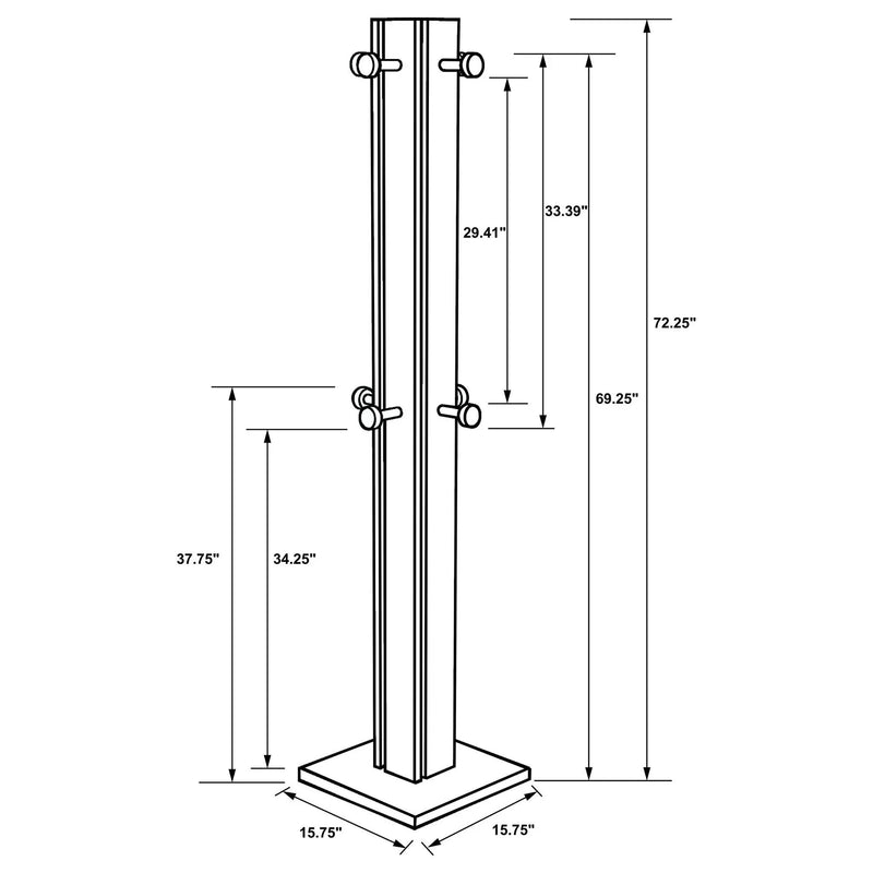 Rikkie Engineered Wood Coat Rack Walnut by Unique Piece Furniture