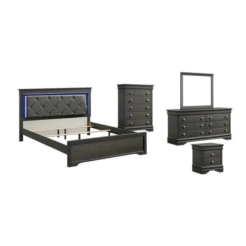 Blaze - Modern Bedroom Set With LED Headboard