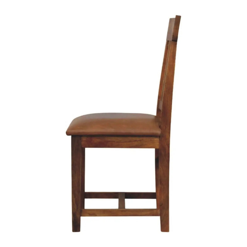 Solid Wood Leather Slatted Dining Chair by HouseOfZazla
