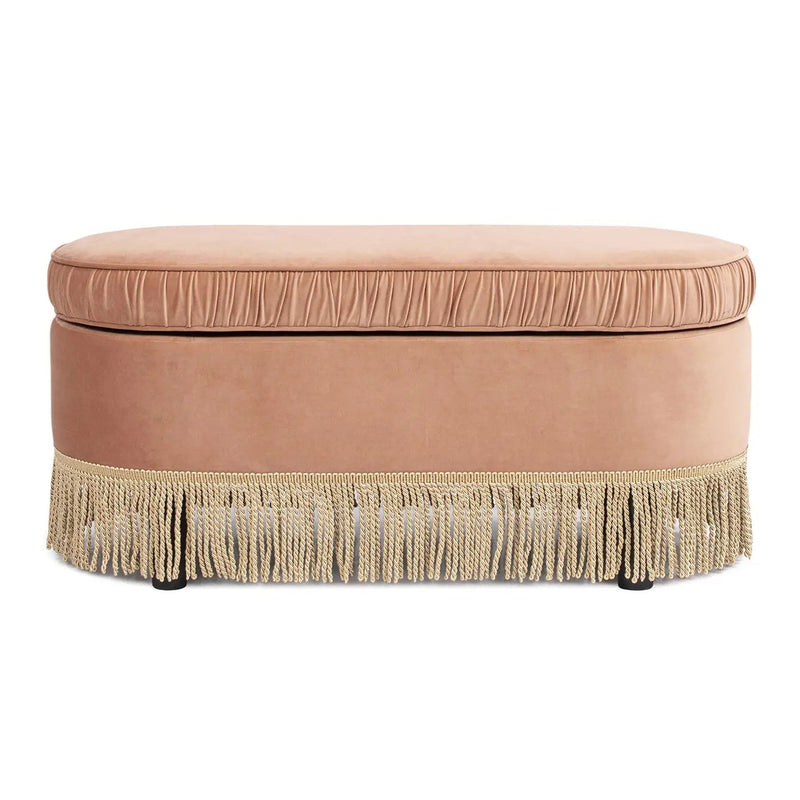 Serena - Contemporary Design Oval Storage Bench Ottoman by HouseOfZazla