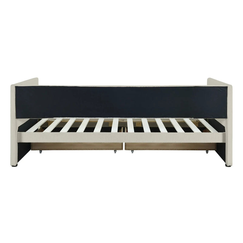 Daybed With Two Drawers And Wood Slat by Unique Piece Furniture