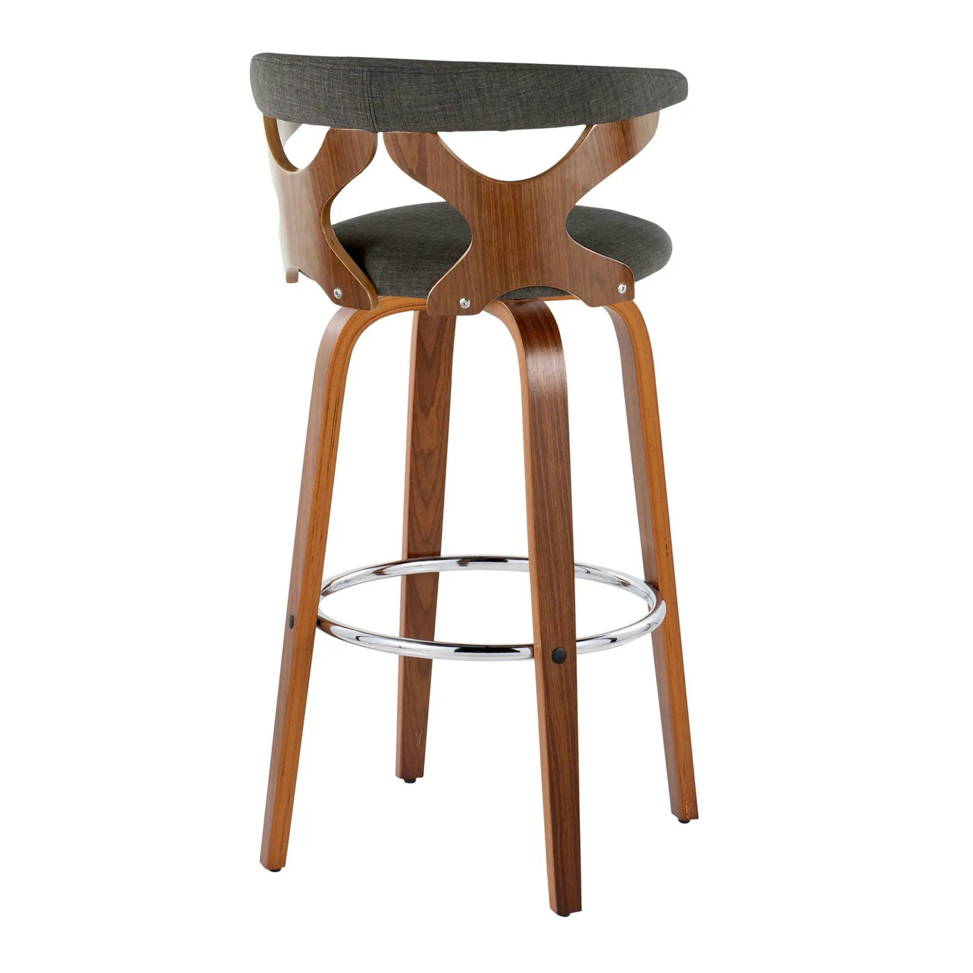 Gardenia - Mid Century Modern Fixed Height Barstool With Swivel With Round Footrest (Set of 2) by HouseOfZazla
