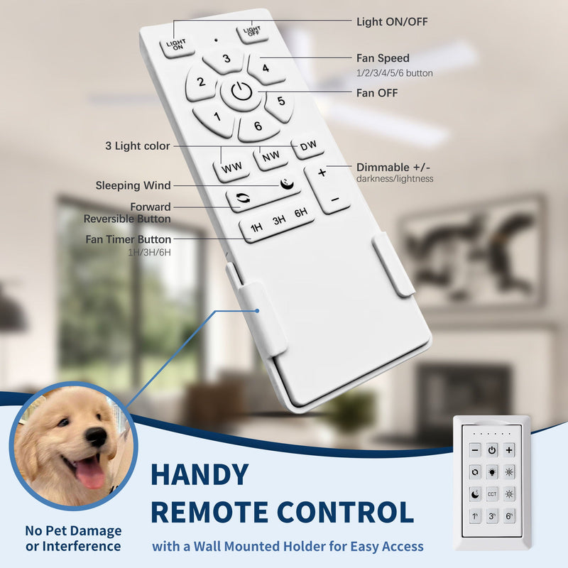Flush Mount Ceiling Fans With LED Light And Remote Control, 5 Blades by HouseOfZazla
