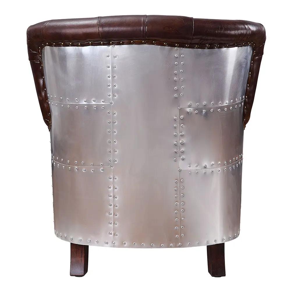 Brancaster - Accent Chair - Vintage Brown & Aluminum by Unique Piece Furniture