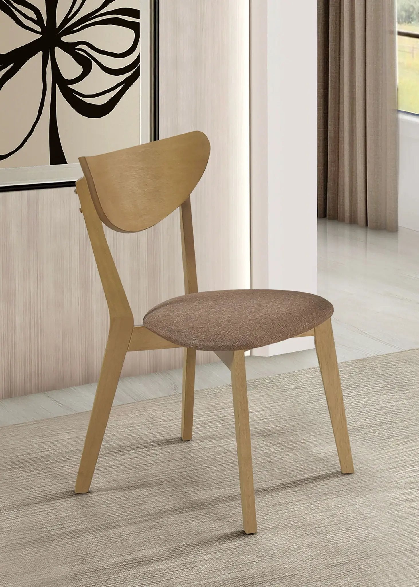 Elowen Wood Dining Side Chair Light Walnut (Set of 2) by Unique Piece Furniture