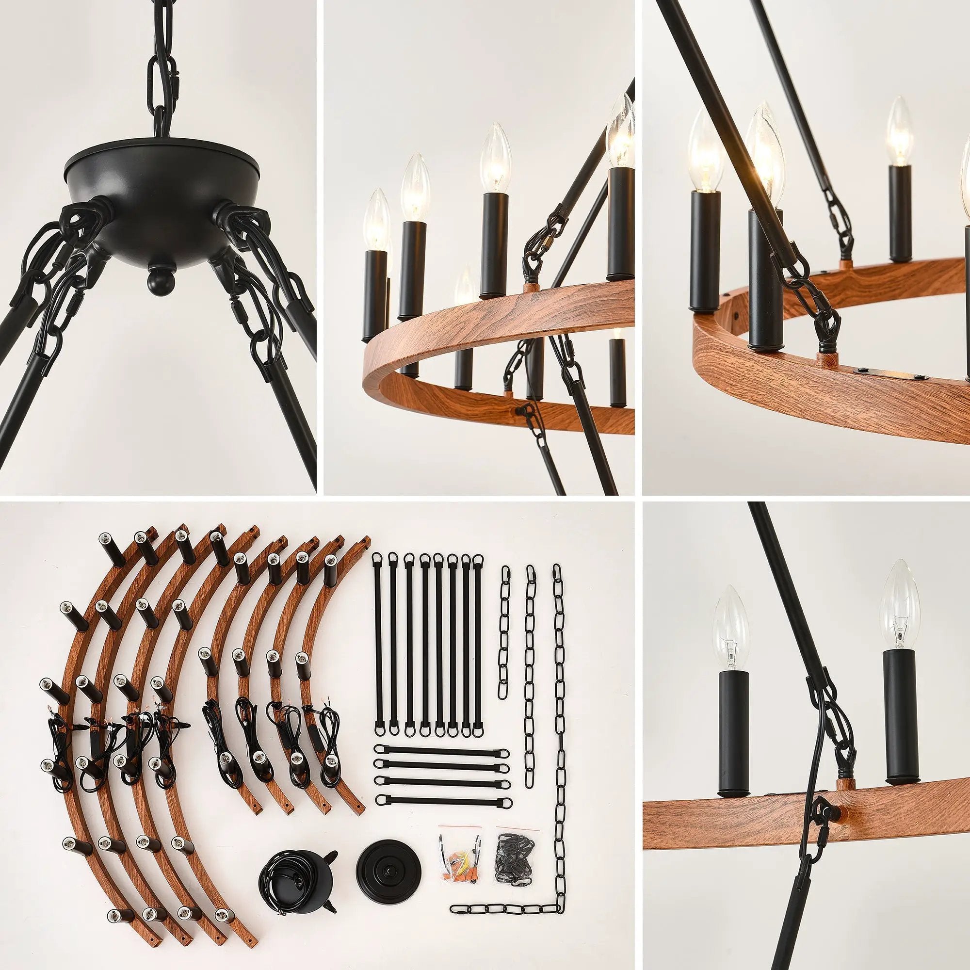 47.24 Inch Large Wagon Wheel Chandelier by HouseOfZazla