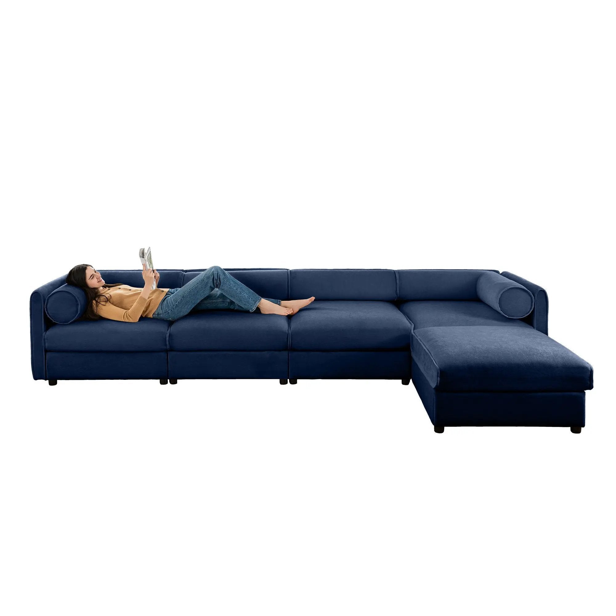 Contemporary Elegant Sofa With Storage And Ottoman by Unique Piece Furniture