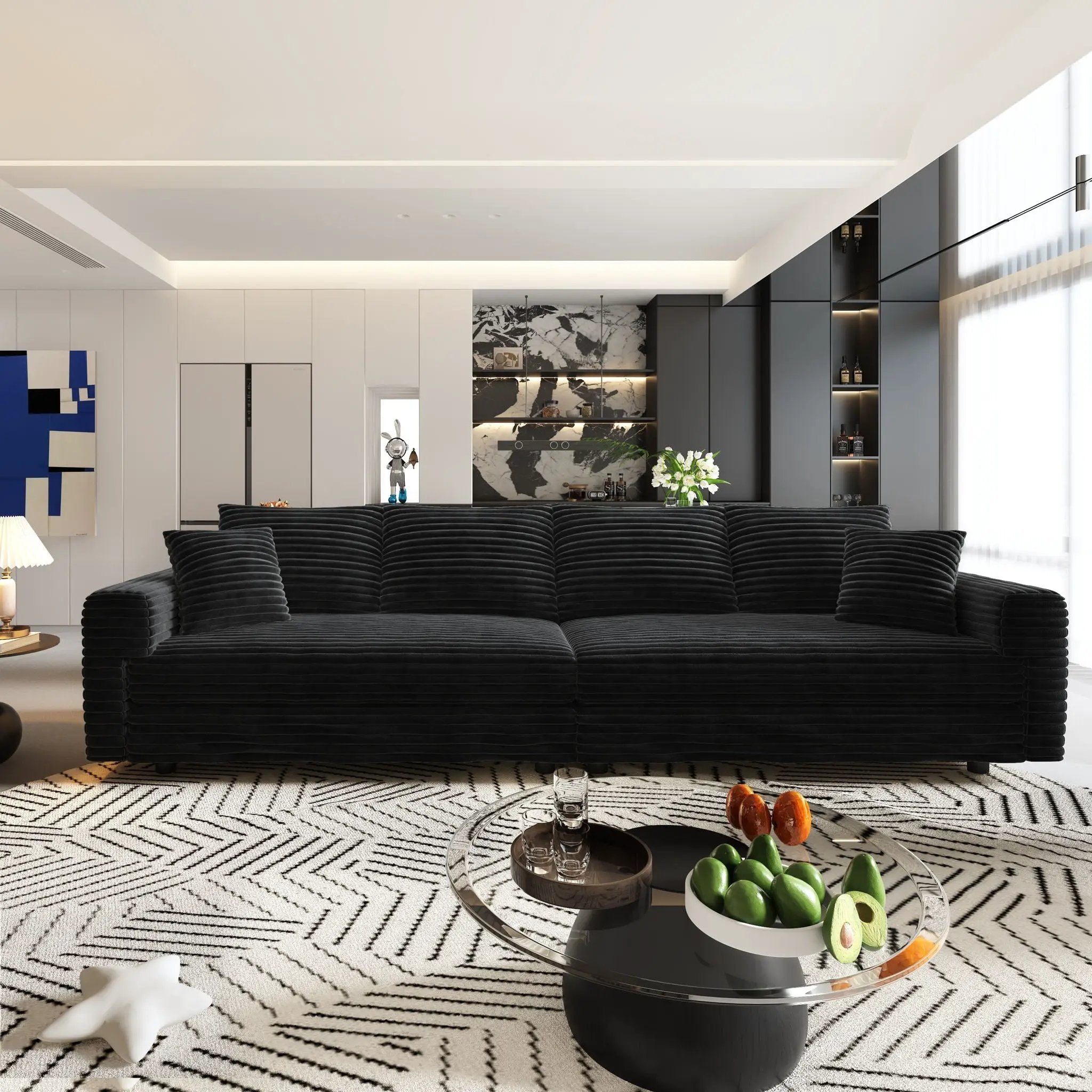4 Seat Sofa, Deep Seat Couches With Soft Pillows by HouseOfZazla