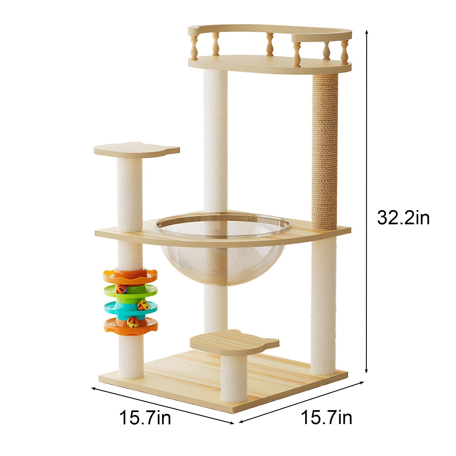 32.2" Modern Cat Tower for Indoor Cats by HouseOfZazla