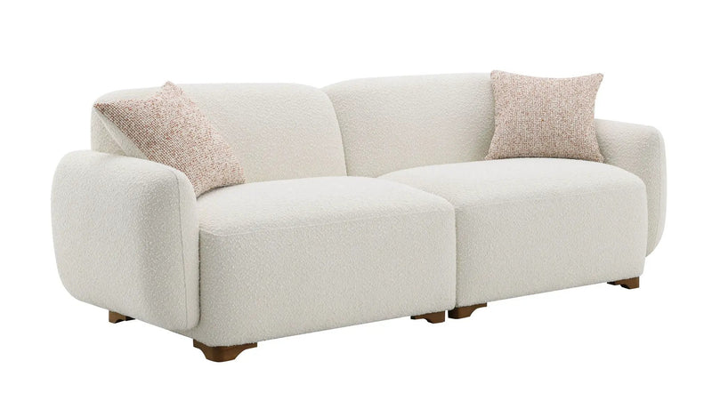 Darius - Boucle Sofa With 2 Toss Pillows - Beige by Unique Piece Furniture