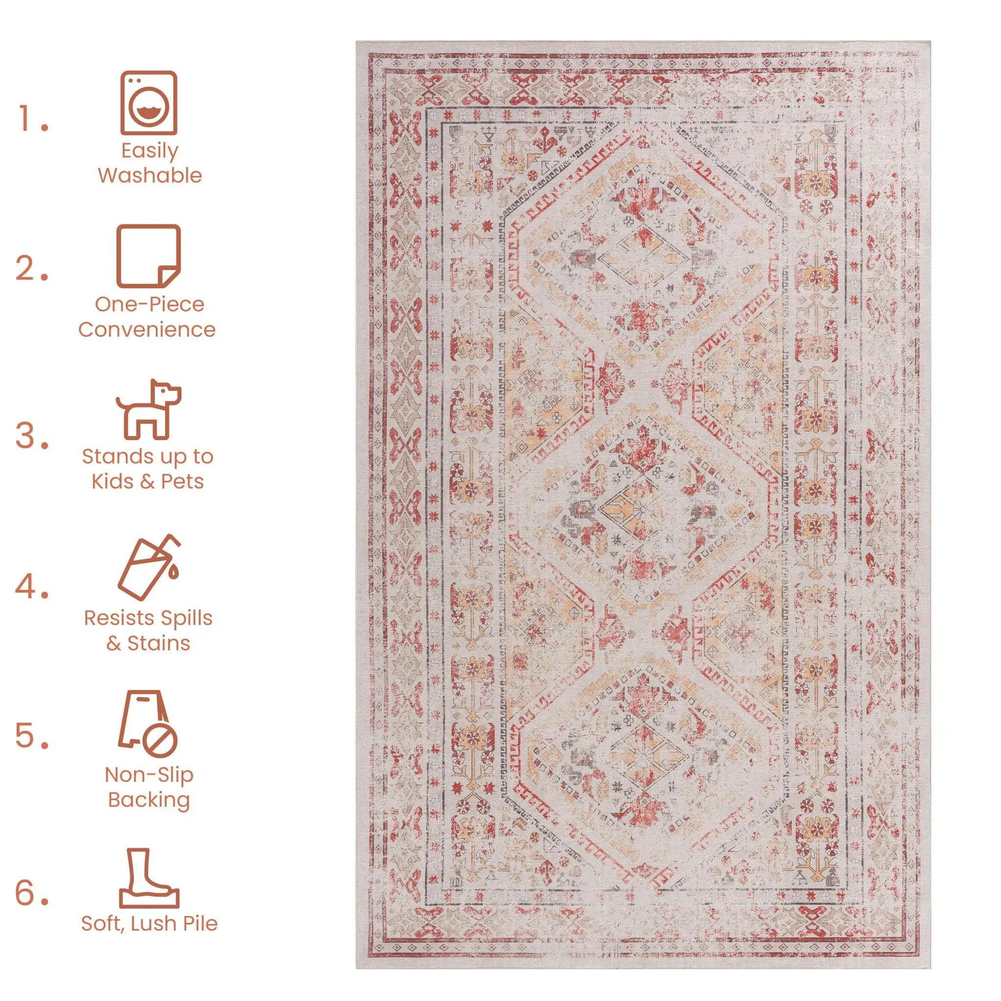 Maval - Trendy Washable Area Rug by Unique Piece Furniture