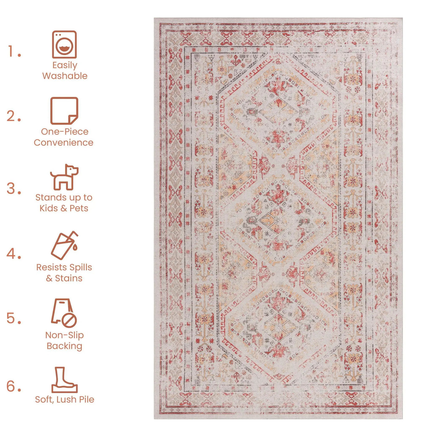 Maval - Trendy Washable Area Rug by HouseOfZazla