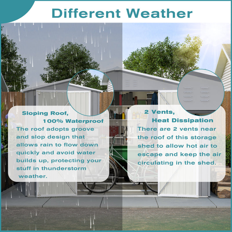 10 x 12 ft. Outdoor Storage Shed with Floor Frame Kit by HouseOfZazla