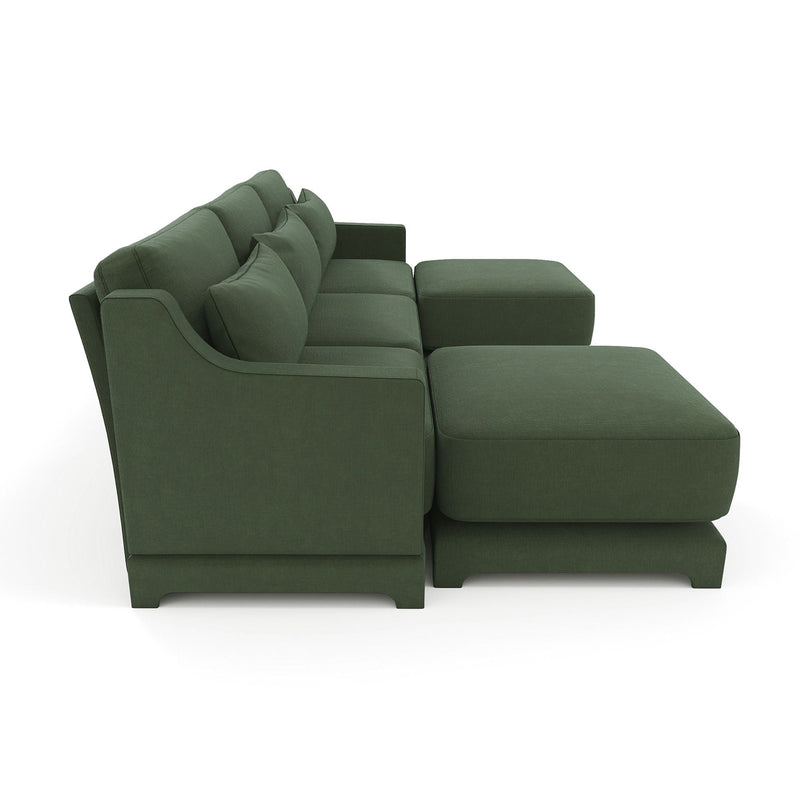 Stylish Sofa With Ottoman And Lumbar Pillows, Ergonomic Design by HouseOfZazla