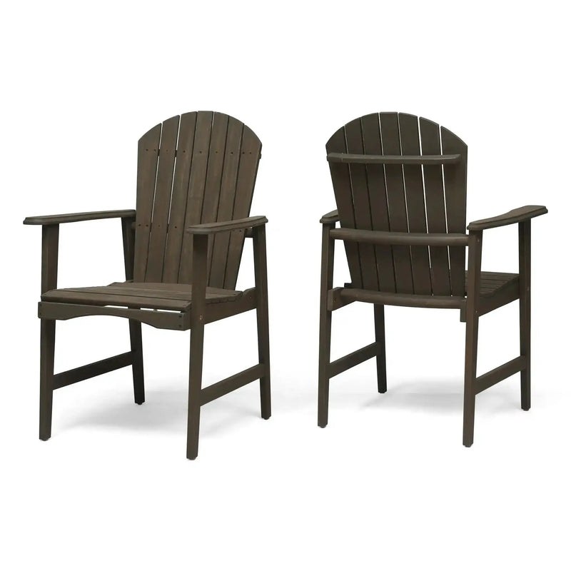 Outdoor Weather Resistant Acacia Wood Adirondack Dining Chairs (Set of 2) by HouseOfZazla