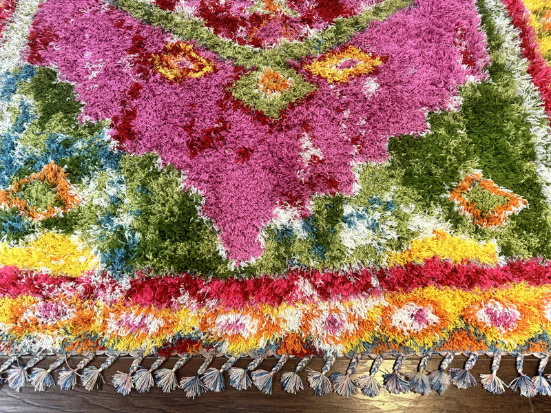 Colorful Shag Rug 8x10, Fuchsia and Multicolor by Jewel Rugs