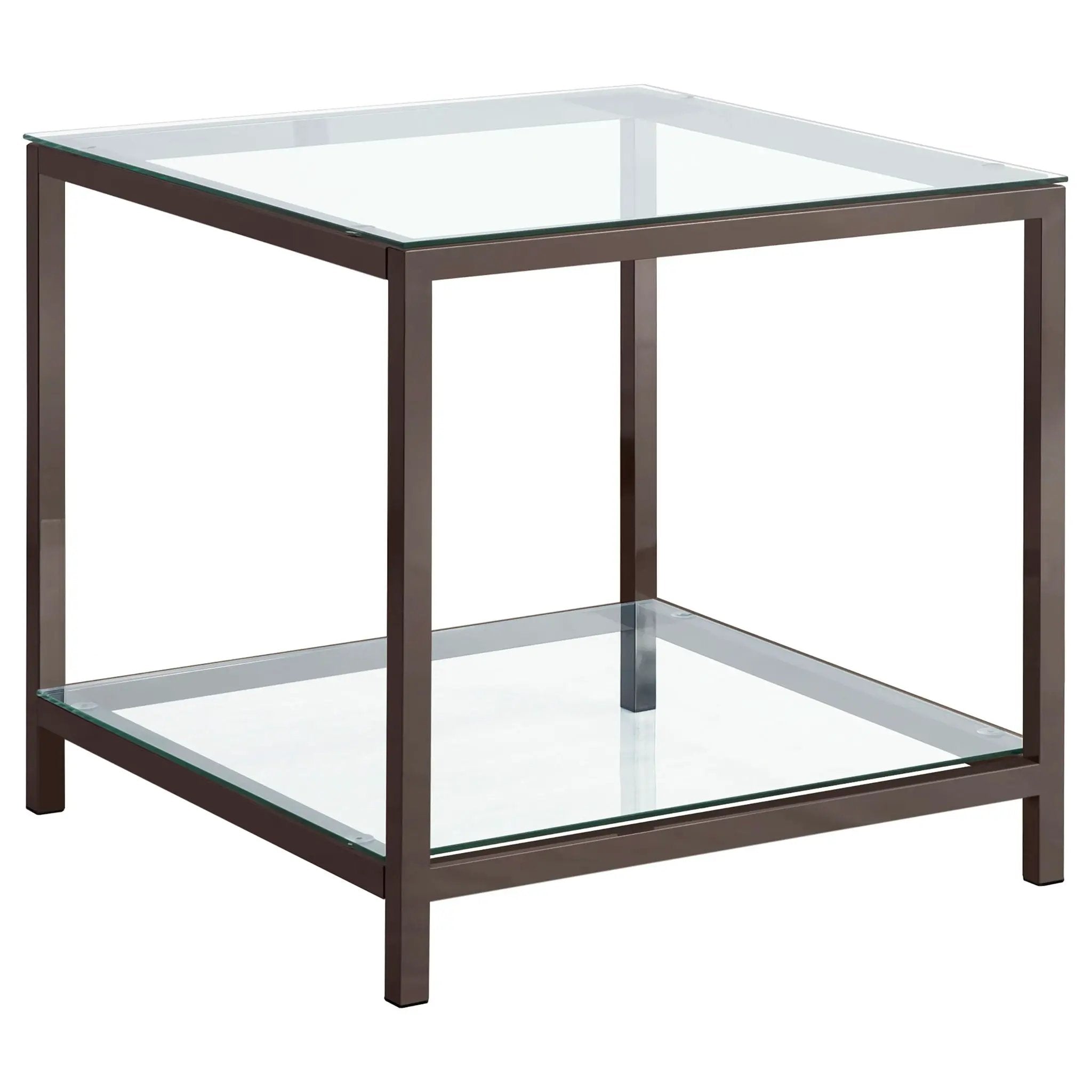 Weston - 1 Shelf Side End Table - Nickel by HouseOfZazla