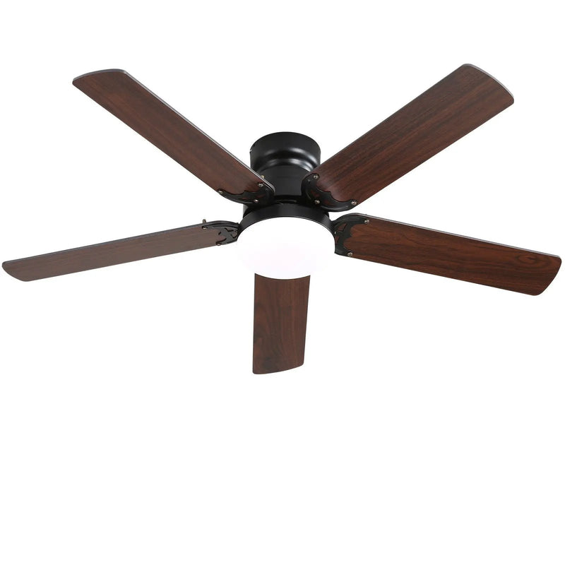 Modern Ceiling Fan With 3 Color Dimmable Light 5 Blades Remote Control Reversible Dc Motor For Bedroom - Black by HouseOfZazla