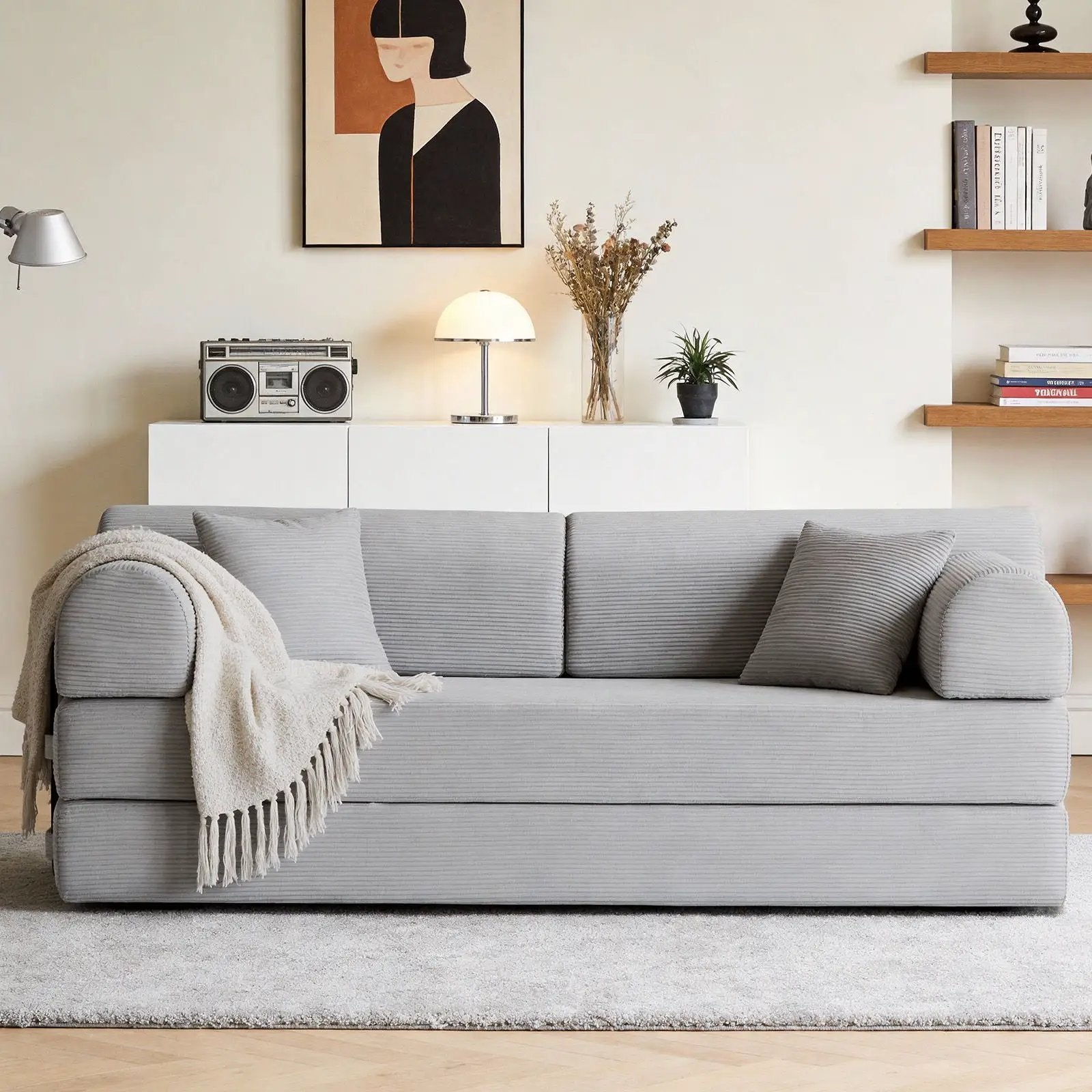 Convertible Sleeper Sofa Bed, Floor Lounge Couch For Living Room