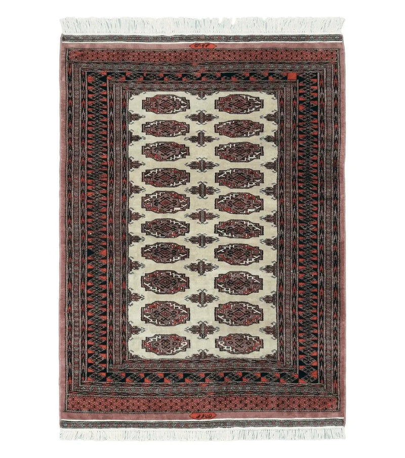 4' X 6' Vintage Handmade Bokhara Turkoman Pakistan Wool Rug Carpet Nice by Jewel Rugs