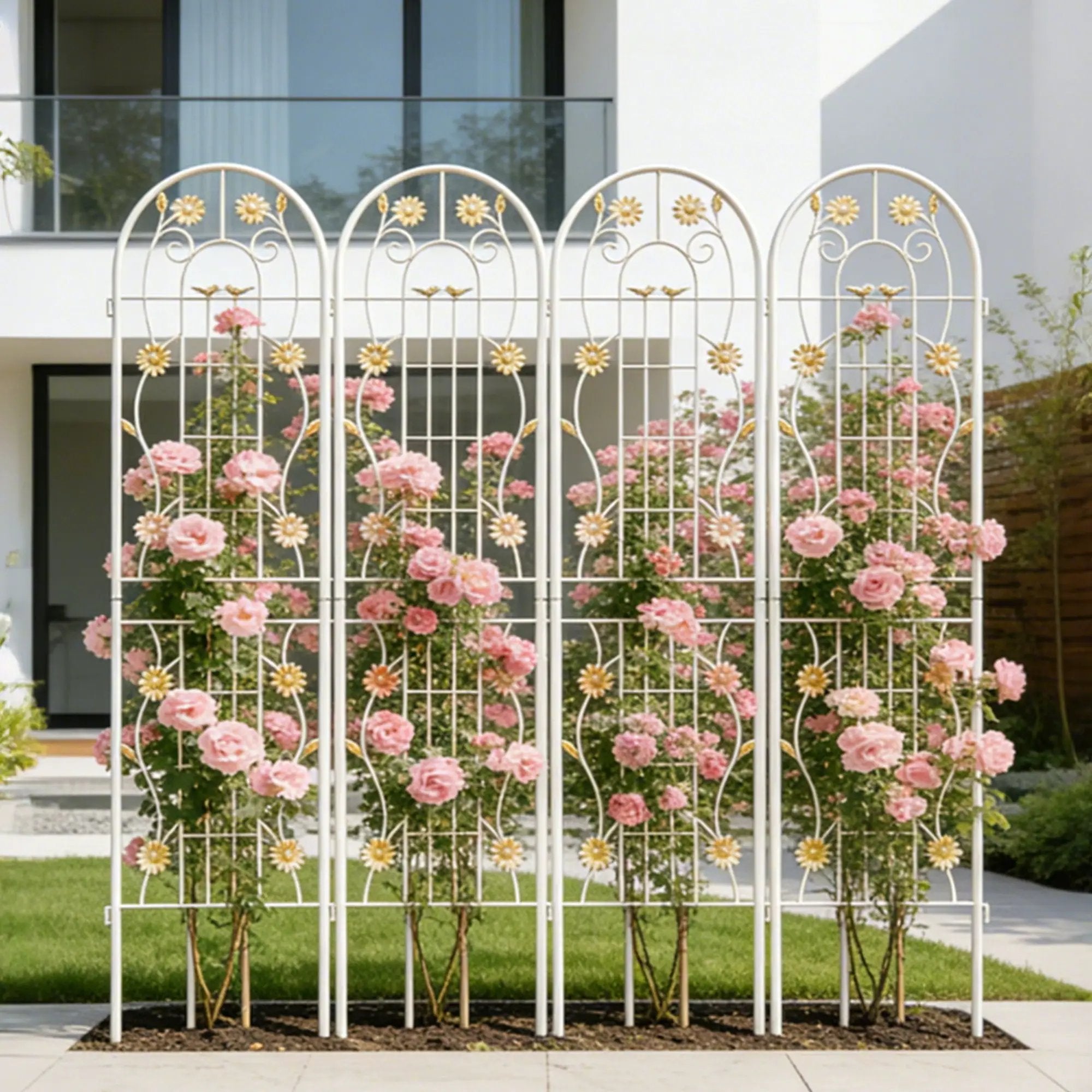 Metal Garden Trellis Rustproof Trellis For Climbing Plant Outdoor Flower Support by Unique Piece Furniture