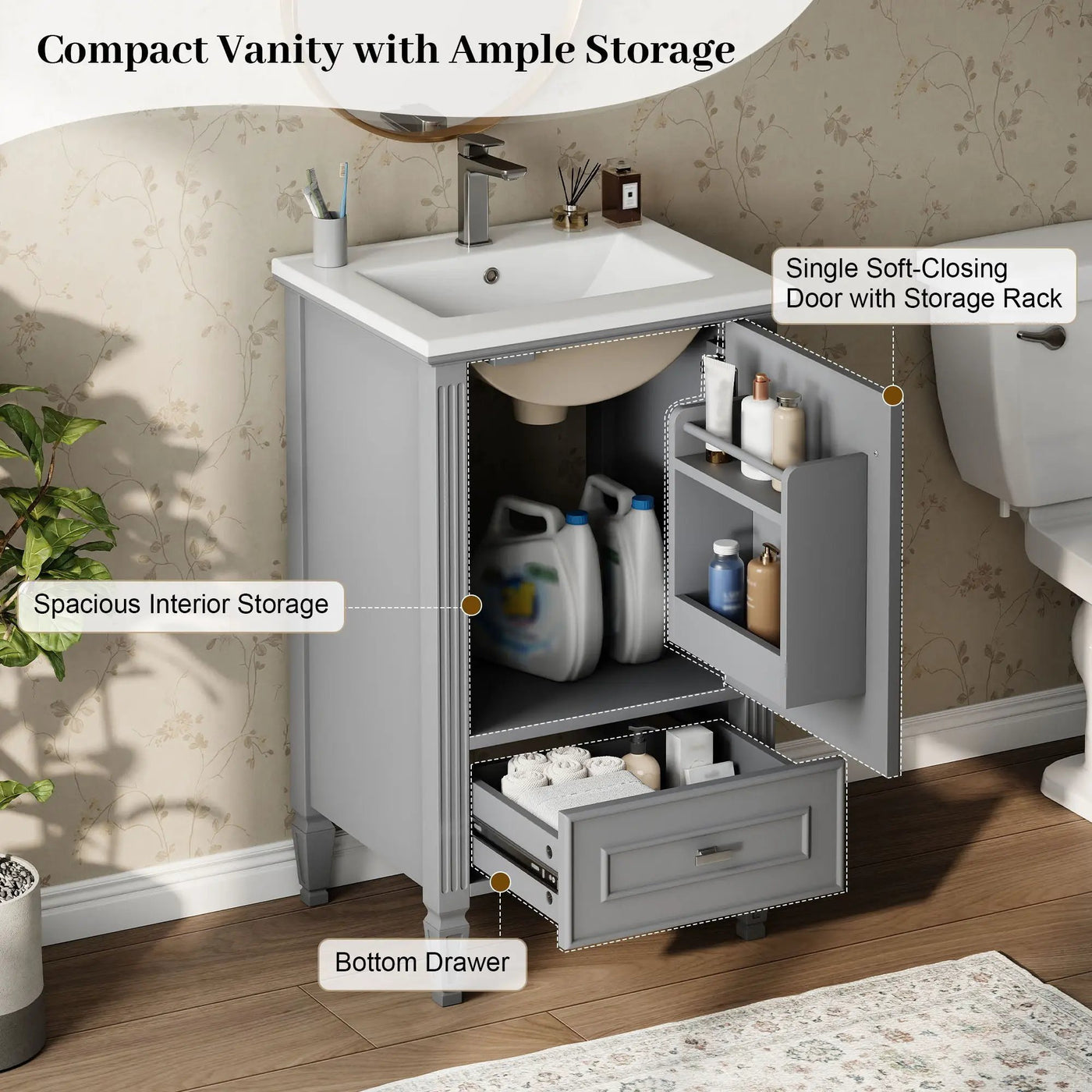 Retro Bathroom Vanity With Sink by HouseOfZazla