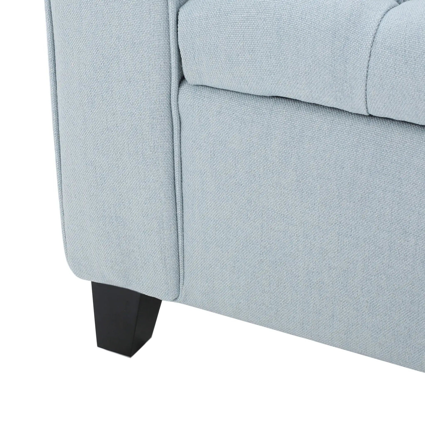 Hayes Contemporary Armed Storage Bench with Rolled Arms and Button Tufting by HouseOfZazla