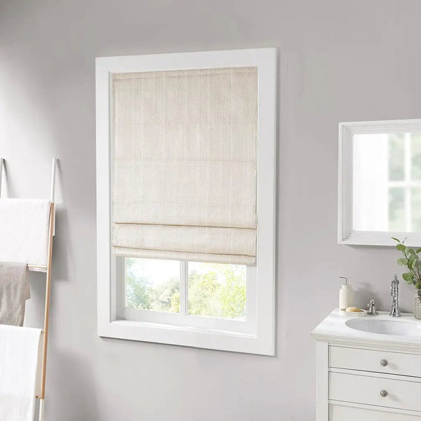 Basketweave Room Darkening Cordless Roman Shade