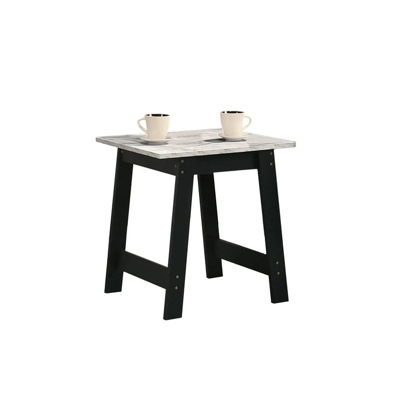 Kenzo - End Table With Faux Marble Top Finish - Black by HouseOfZazla