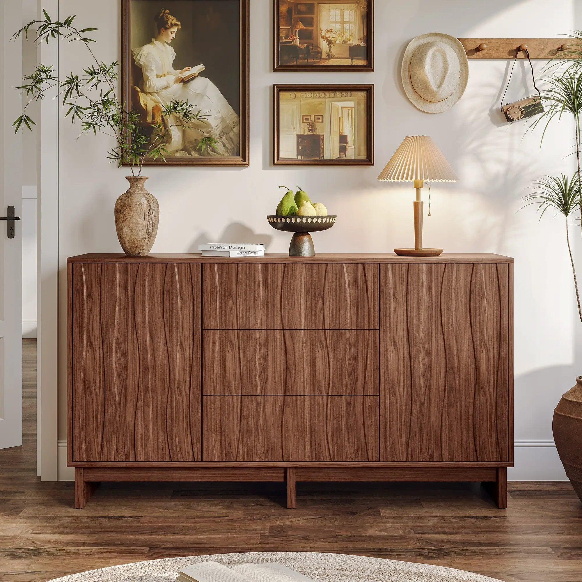 59.1" Buffet Sideboard with 2 Doors and 3 Drawers by HouseOfZazla