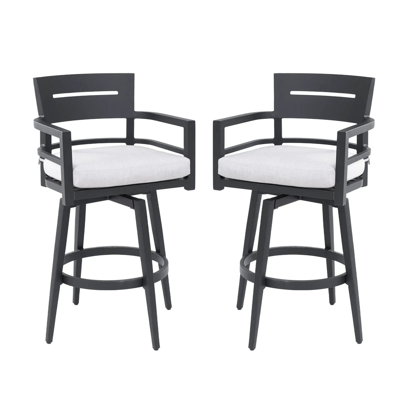 Outdoor Swivel Bar Chairs, 360 Degree Rotation, Ergonomic Backrest (Set of 2) by HouseOfZazla