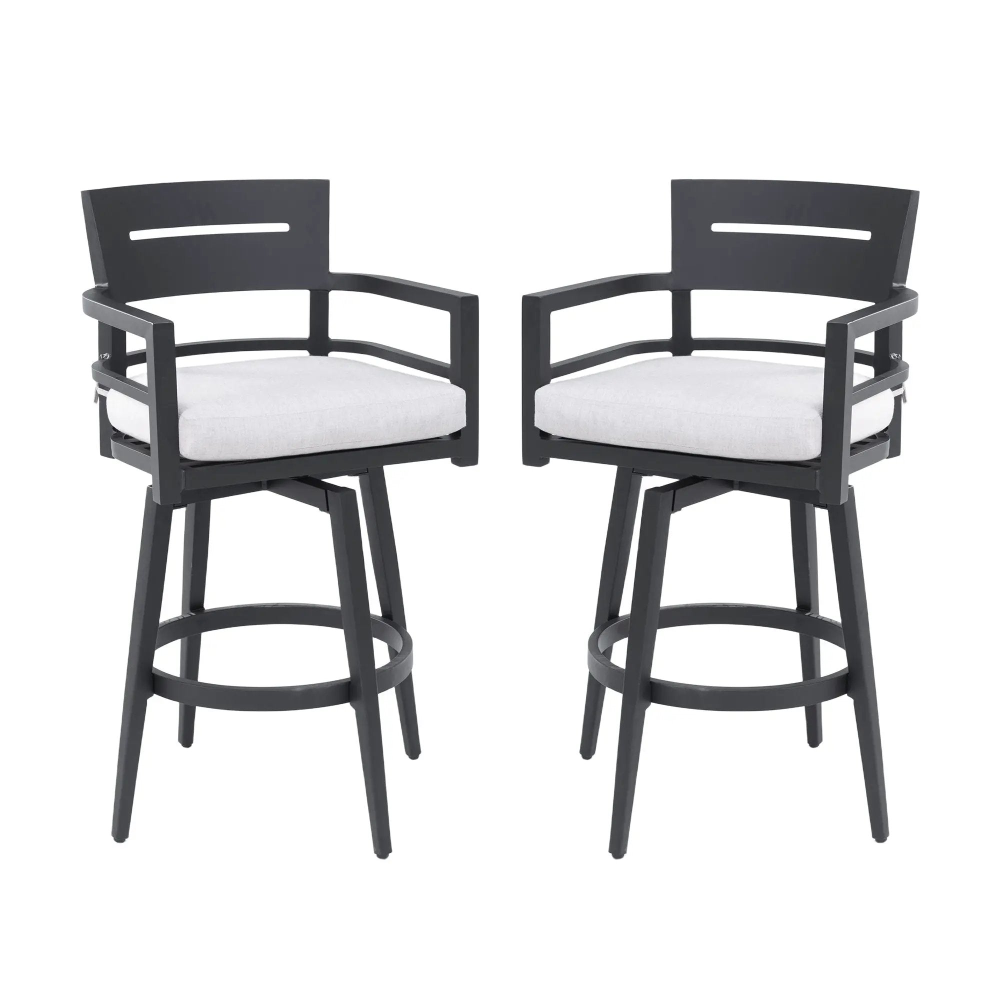 Outdoor Swivel Bar Chairs, 360 Degree Rotation, Ergonomic Backrest (Set of 2) by HouseOfZazla