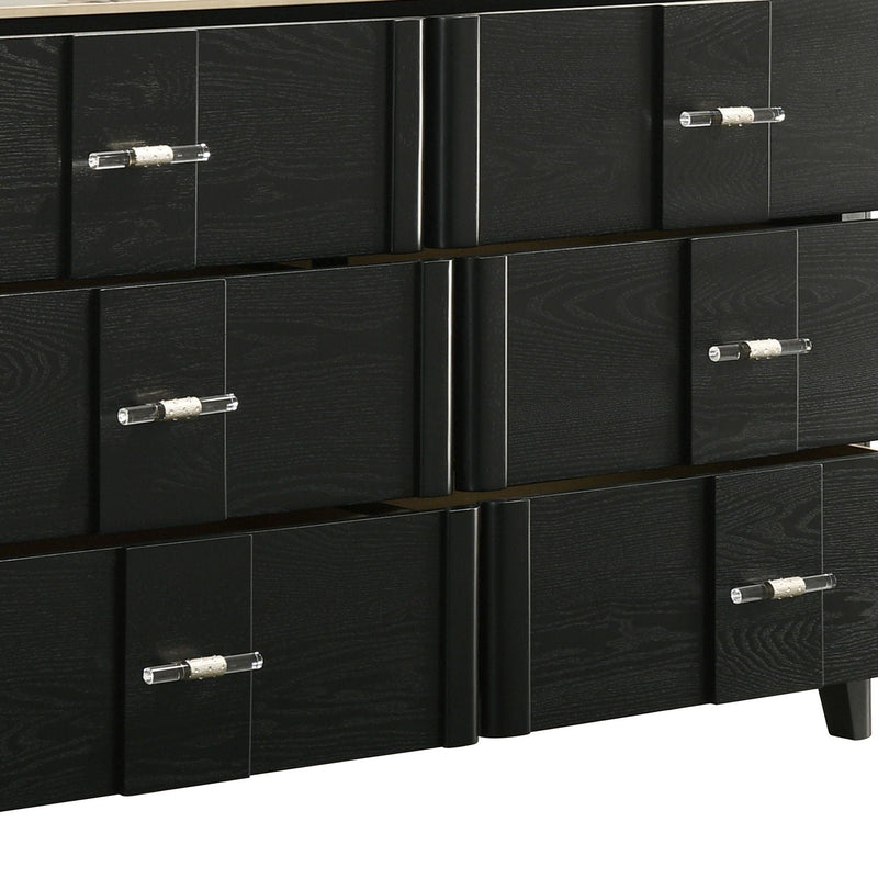 Opel - 6 Drawer Dresser - Black by HouseOfZazla