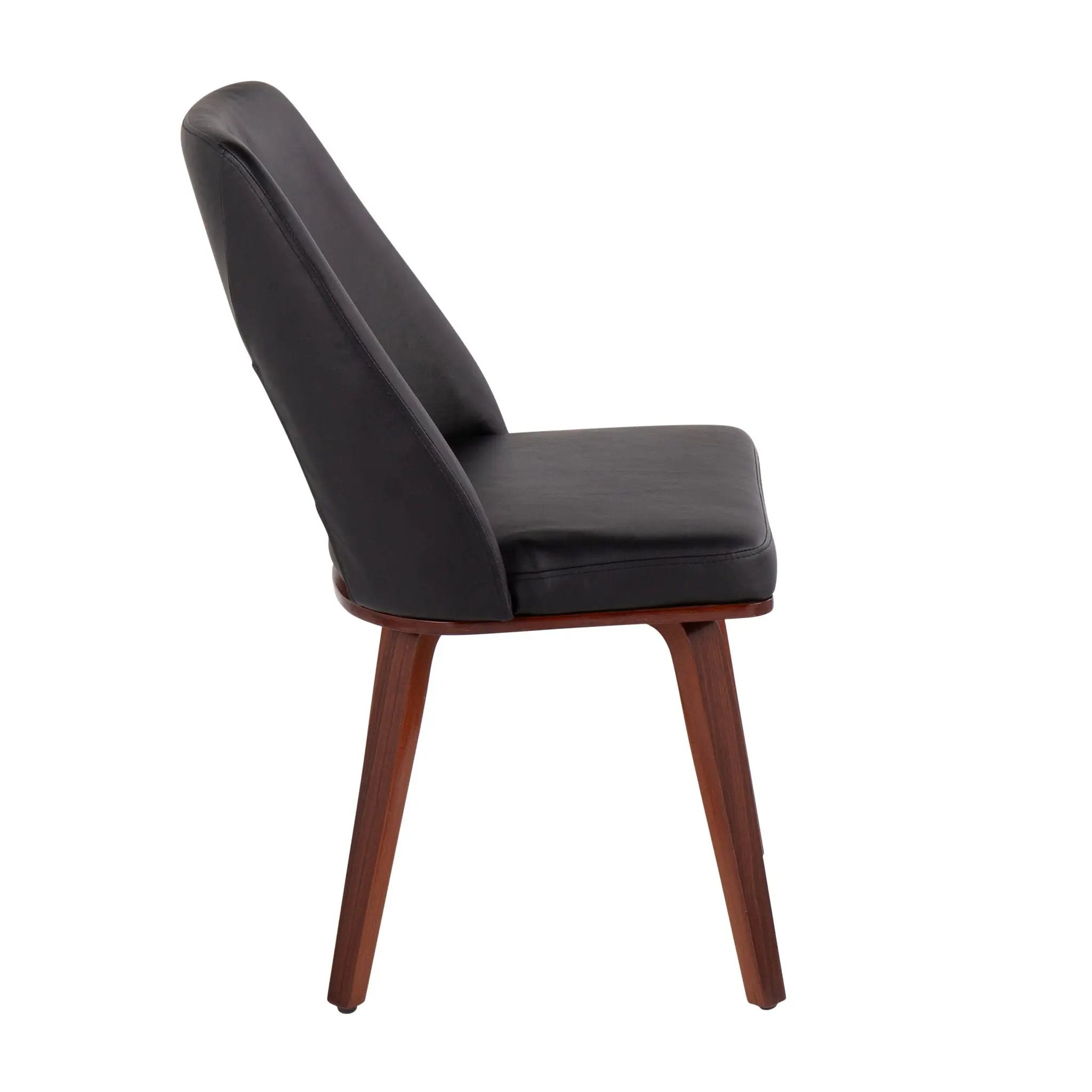 Triad - Mid-Century Modern Upholstered Chair (Set of 2) - Walnut / Black by Unique Piece Furniture