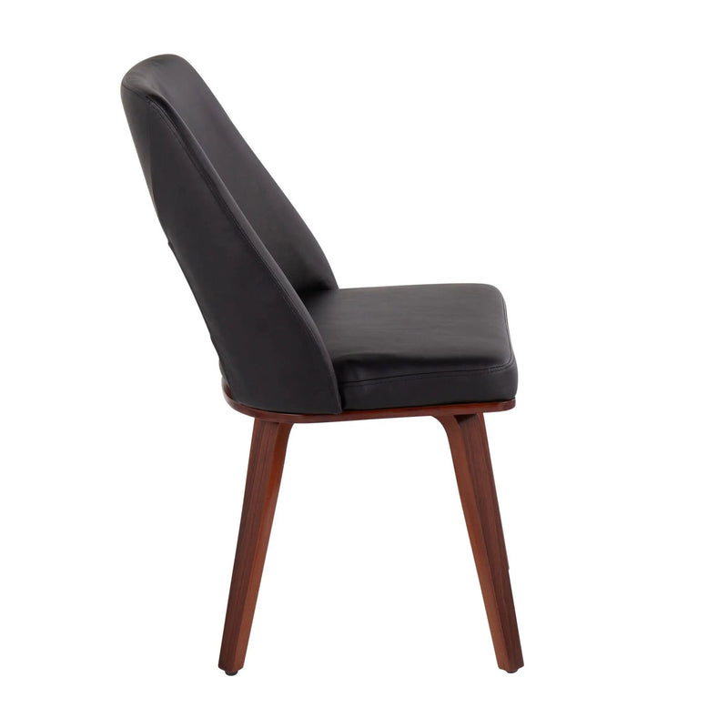 Triad - Mid-Century Modern Upholstered Chair (Set of 2) - Walnut / Black by Unique Piece Furniture