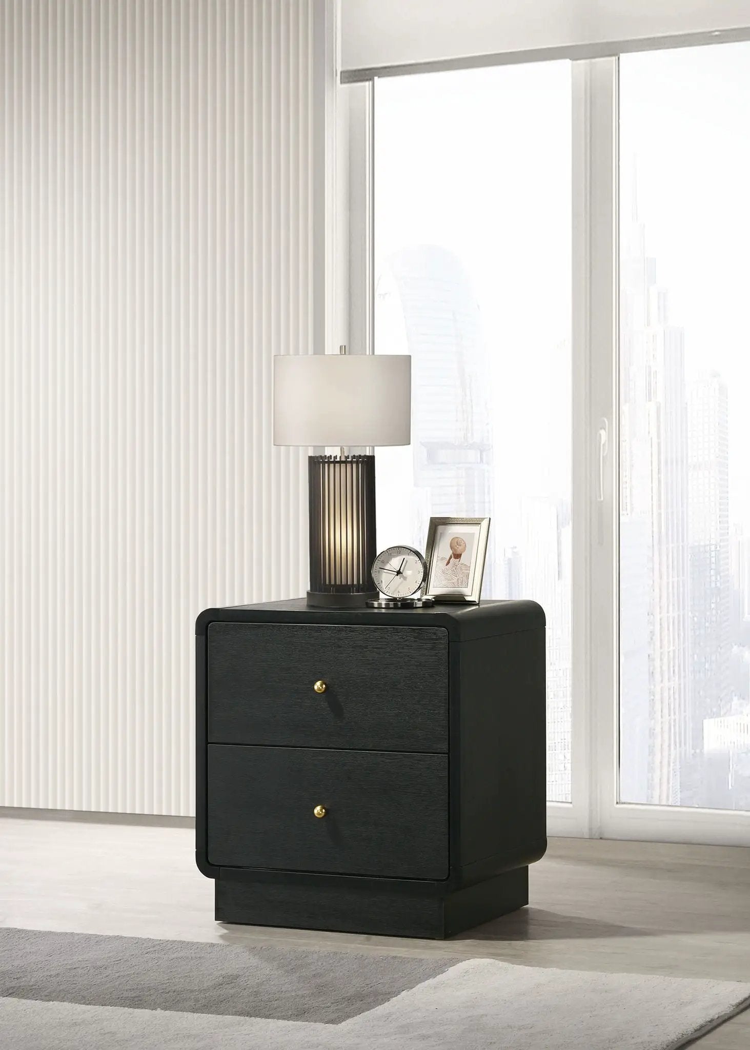 Cavelle 2-drawer Nightstand Bedside Table Black by Unique Piece Furniture