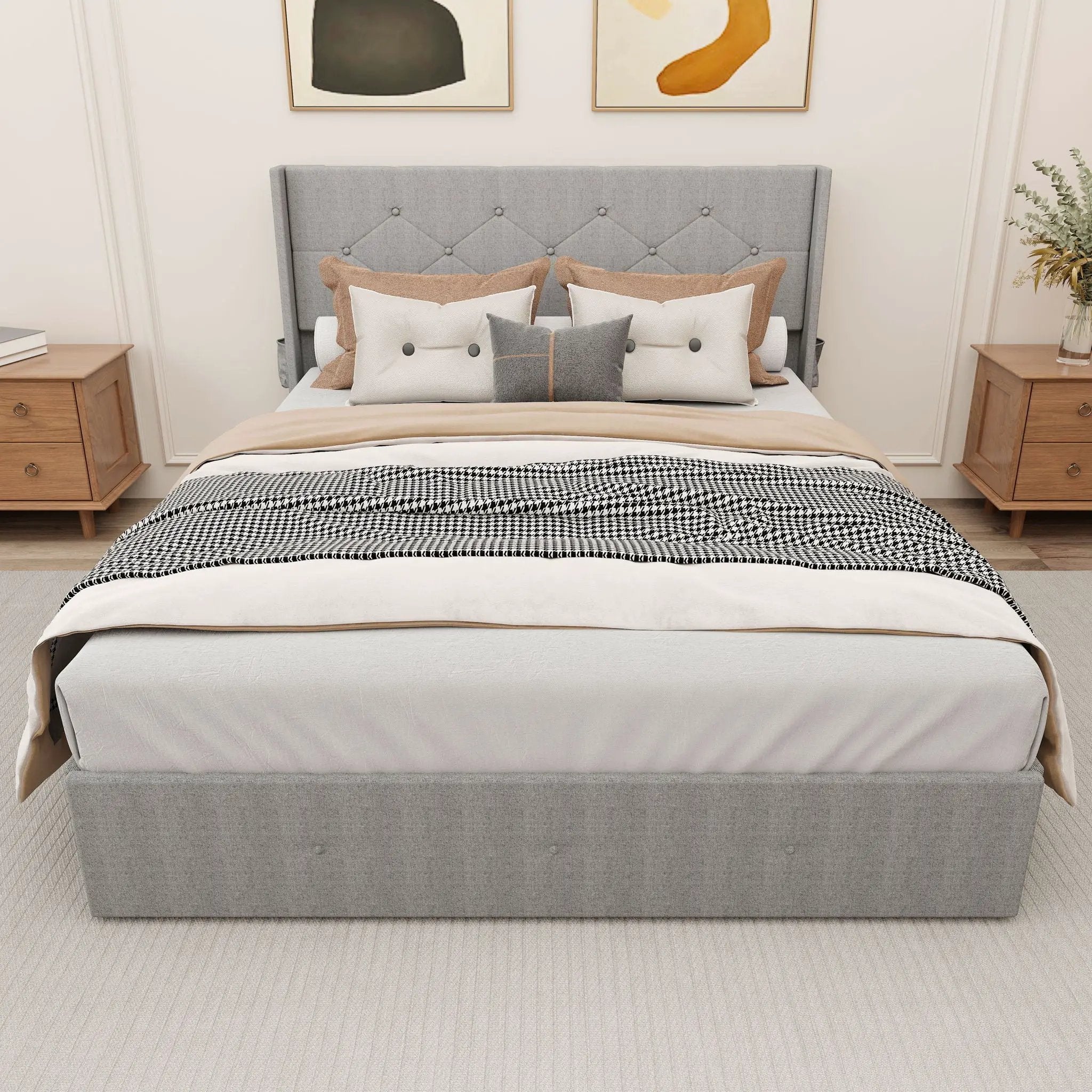 Bed With Gas Lift Storage, USB Ports by HouseOfZazla