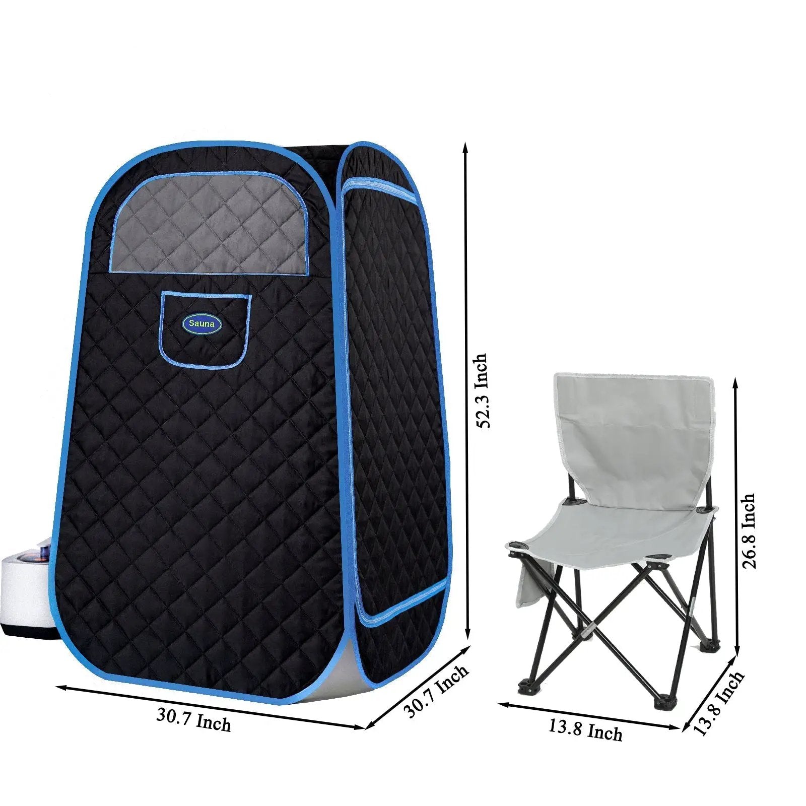 Portable Folding Full size Steam Sauna with 1000W&2.2L steam Generator. Personal Sauna Tent for Relaxation & Spa at home. Fast heating. Folding Steel Rim, it's easy to install, with FCC certification. by HouseOfZazla