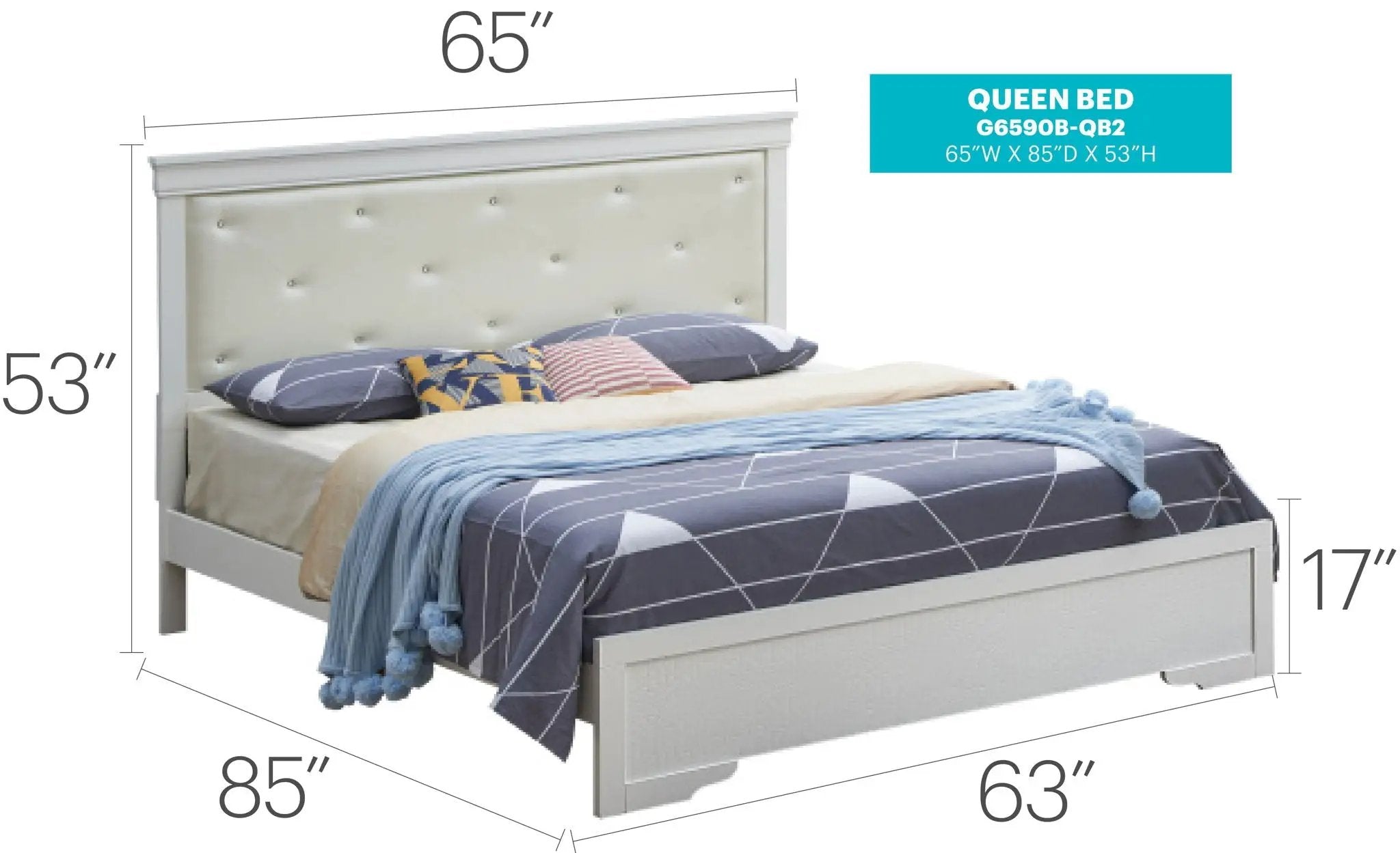 Chic Elegantly Designed Transitional Bed by Unique Piece Furniture