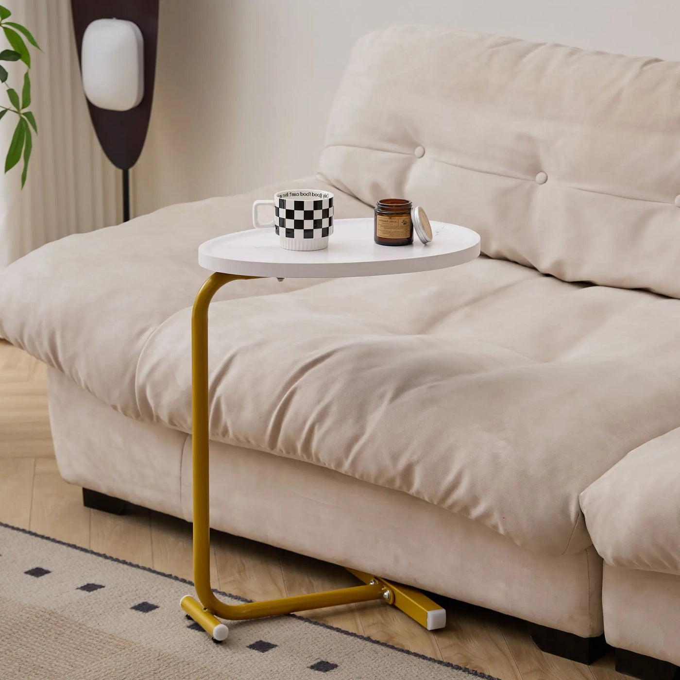 C-Shaped Side Table for Sofa and Bedroom by HouseOfZazla