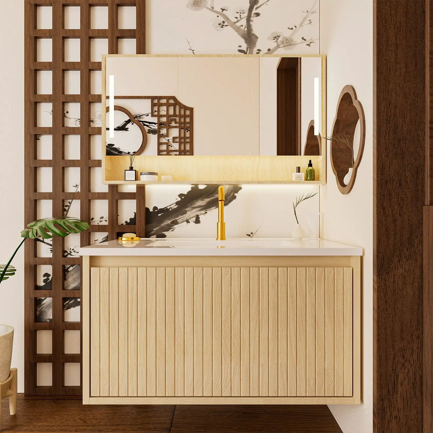 Wall Mounted Floating Bathroom Vanity With Sink And Drawers by HouseOfZazla