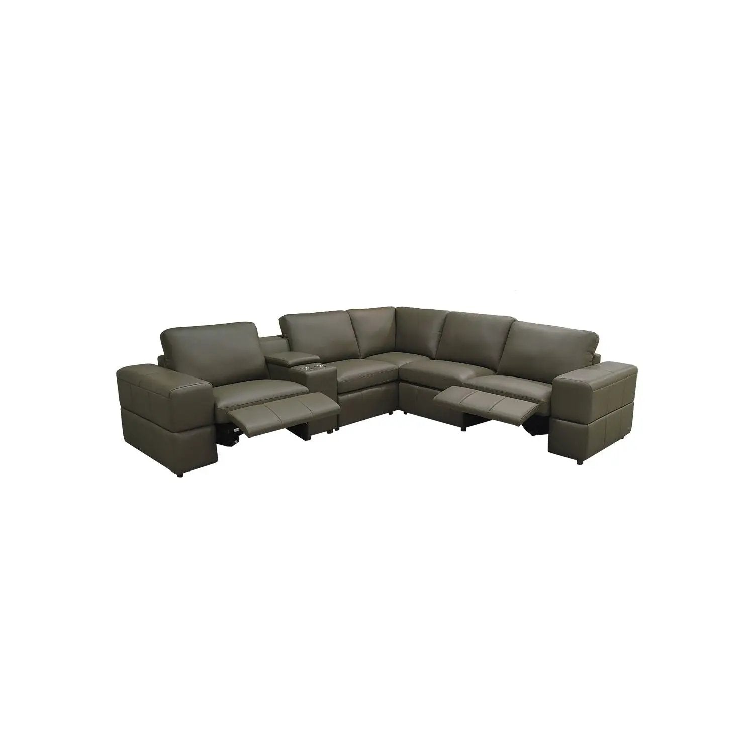 Upholstered Large Arms Sectional With Recliner Seats by Unique Piece Furniture