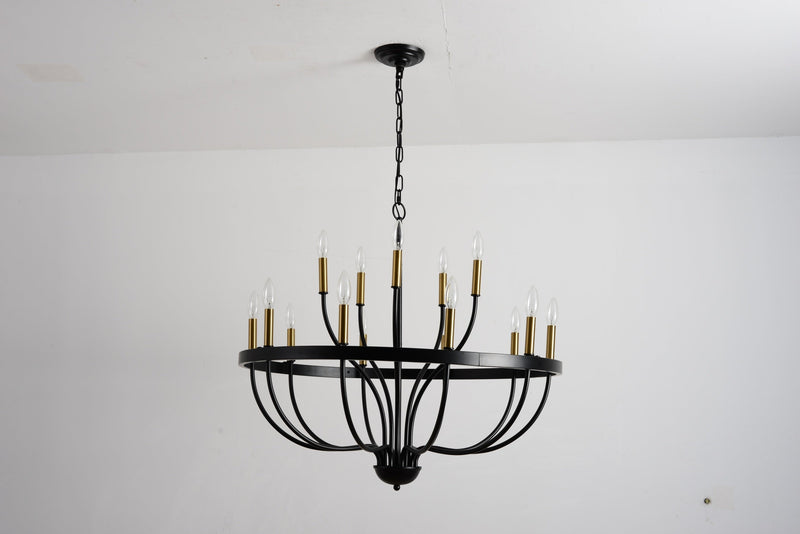 18-Light Industrial Iron Candle Chandelier by HouseOfZazla