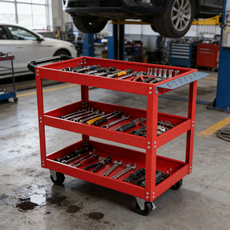 Tool Cart on Wheels - 3 Tier Rolling Mechanic Tool Cart by HouseOfZazla