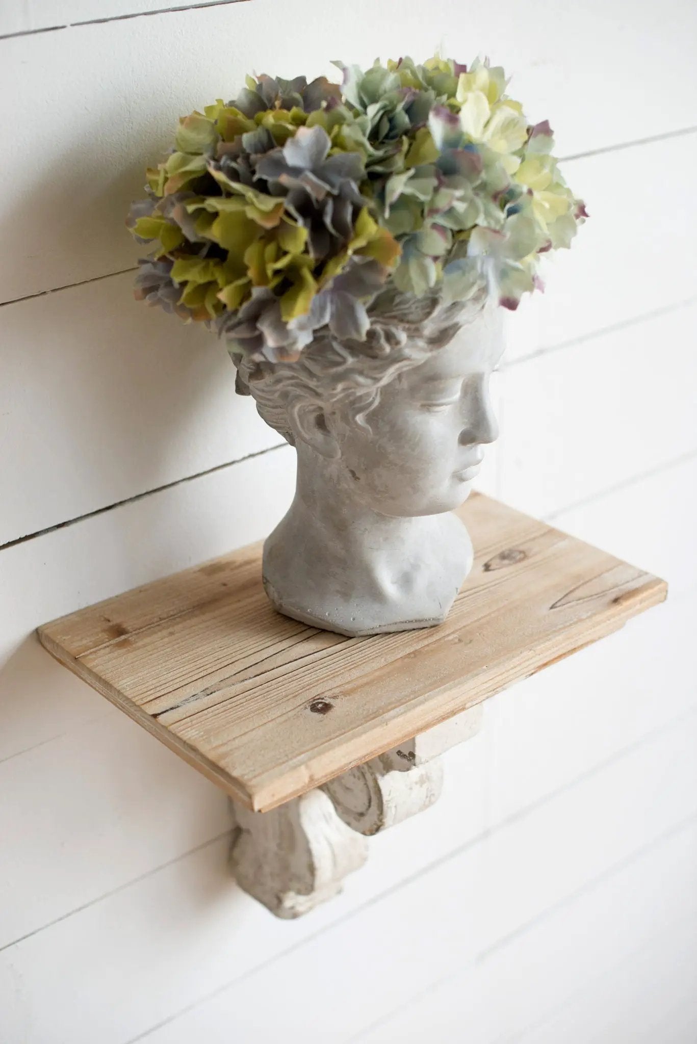 Greek Style Cement Head Planter Indoor Outdoor Home Garden Decor - Gray by Unique Piece Furniture