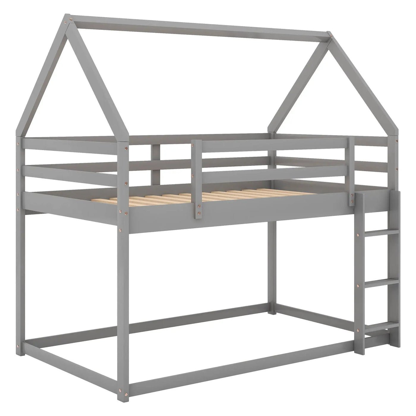 Low Bunk Bed With House Shaped Frame And Ladder by HouseOfZazla